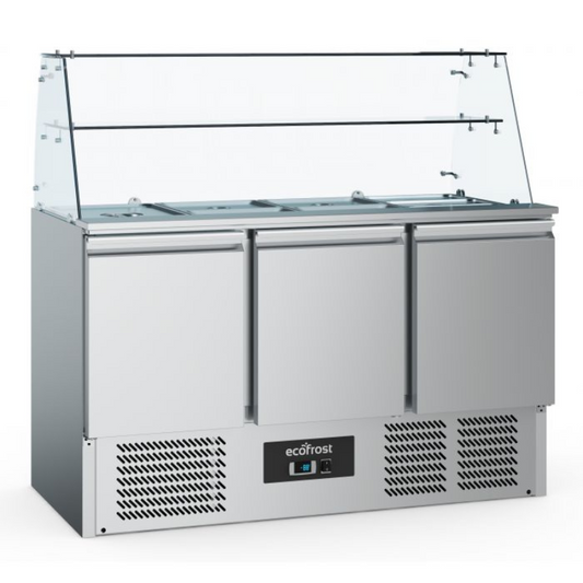 Combisteel - Ecofrost - Refrigerated Saladettes with Glass 3 Doors - SKU 7950.5110 All Stop Trading
