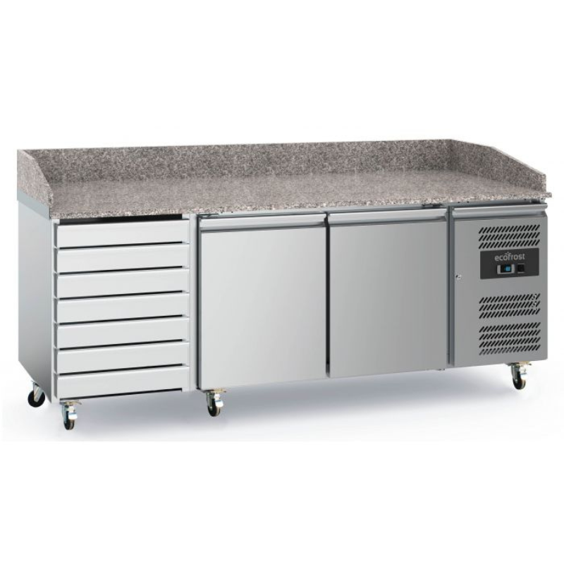 PIZZA COUNTER 2 DOORS 7 DRAWERS WITH WHEELS - SKU 7950.5150