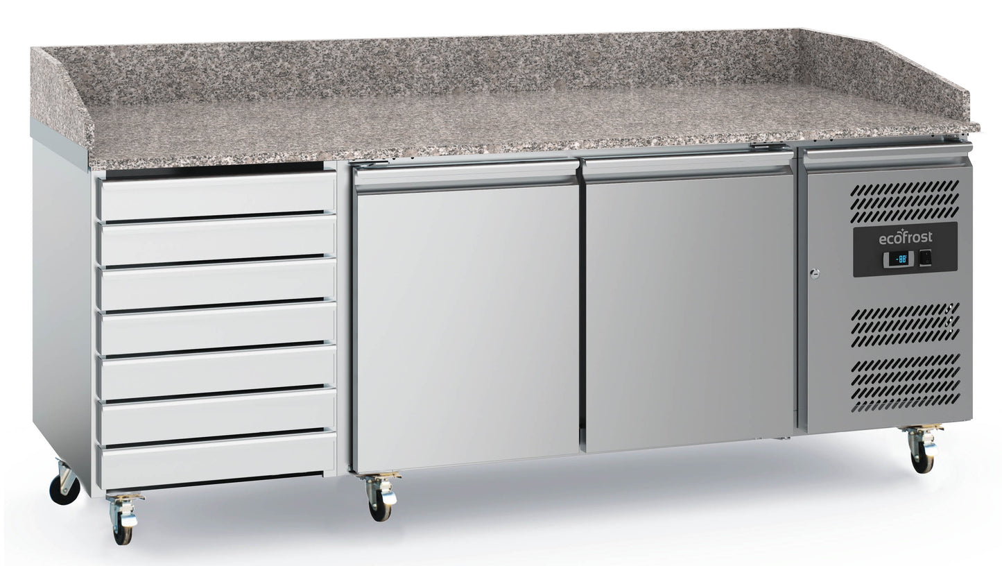 pizza-counter-2-doors-7-drawers-with-wheels-sku-7950-5150