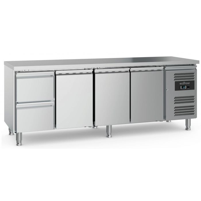 Combisteel - Ecofrost - 700 Refrigerated Counter 3 Doors and 2 Drawers with adjustable feet - SKU 7950.5165 All Stop Trading