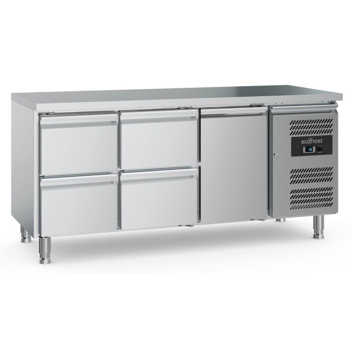 700 REFRIGERATED COUNTER 1 DOOR AND 4 DRAWERS WITH ADJUSTABLE FEET - SKU 7950.5175