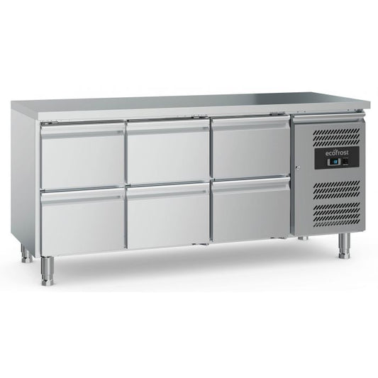 Combisteel - Ecofrost - 700 Refrigerated Counter 6 Drawers with adjustable feet - SKU 7950.5185 All Stop Trading