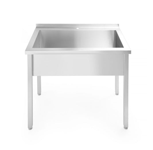 table_with_single_wash_trough,_with_splashback_–_bolted,_depth_600_mm_811009
