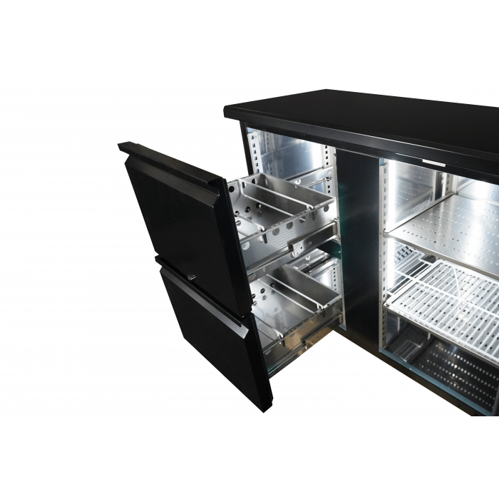 Combisteel Barcooler Black 3 Door and 2 Drawers - SKU 7450.0326  All Stop Trading
