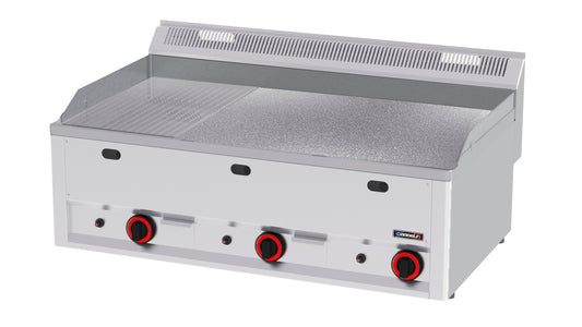 Gas griddle plate Grooved Textured Chrome 99 - C6PASCRTG99