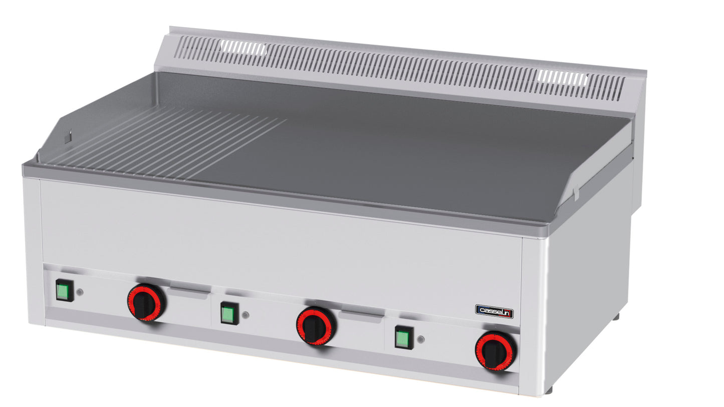 Griddle plate Grooved Smooth Cast iron 99 - C6PASFRL99