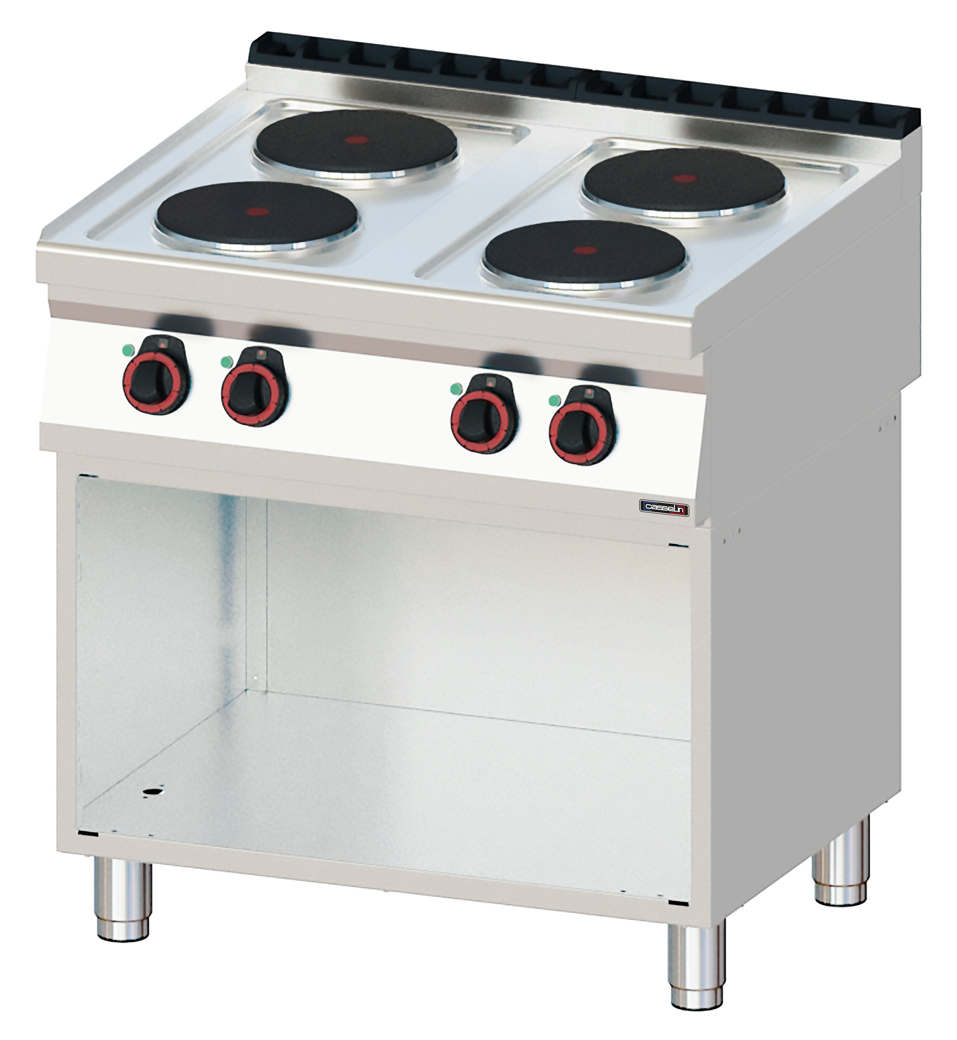 Electric cooker 4 burners with open cabinet 80 - C7FOE4F80S– All Stop ...