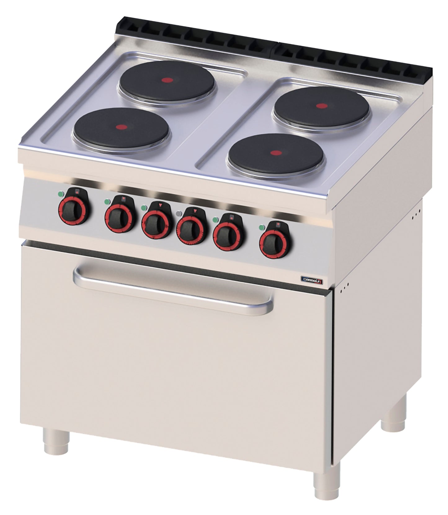 Electric 4 burners cooker with static electric oven GN 2/1 80 - C7FOE4FFS80