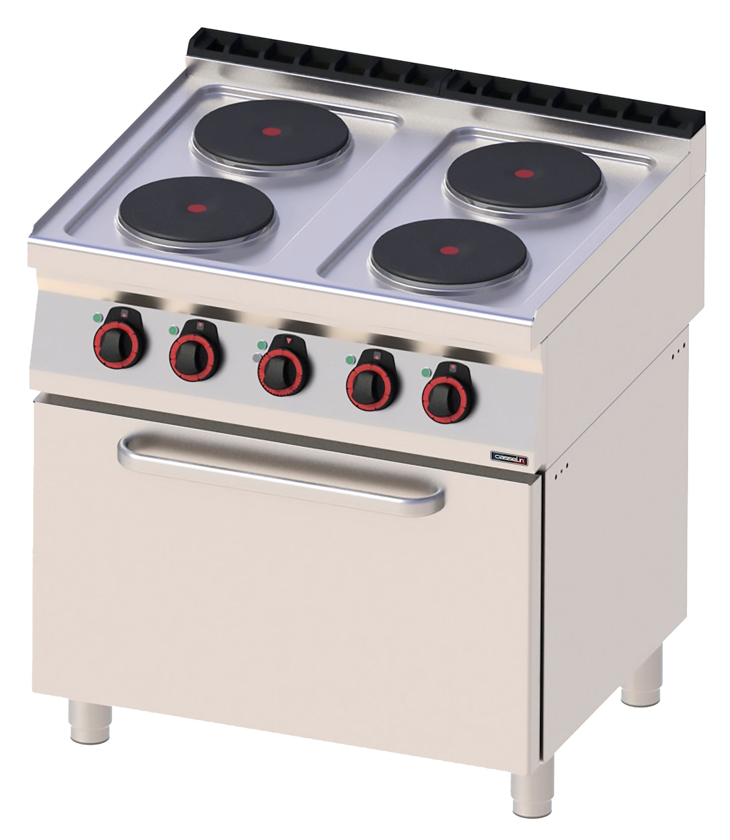 Electric 4 burners cooker with ventilated electric oven GN 1/1 80 - C7FOE4FFV80