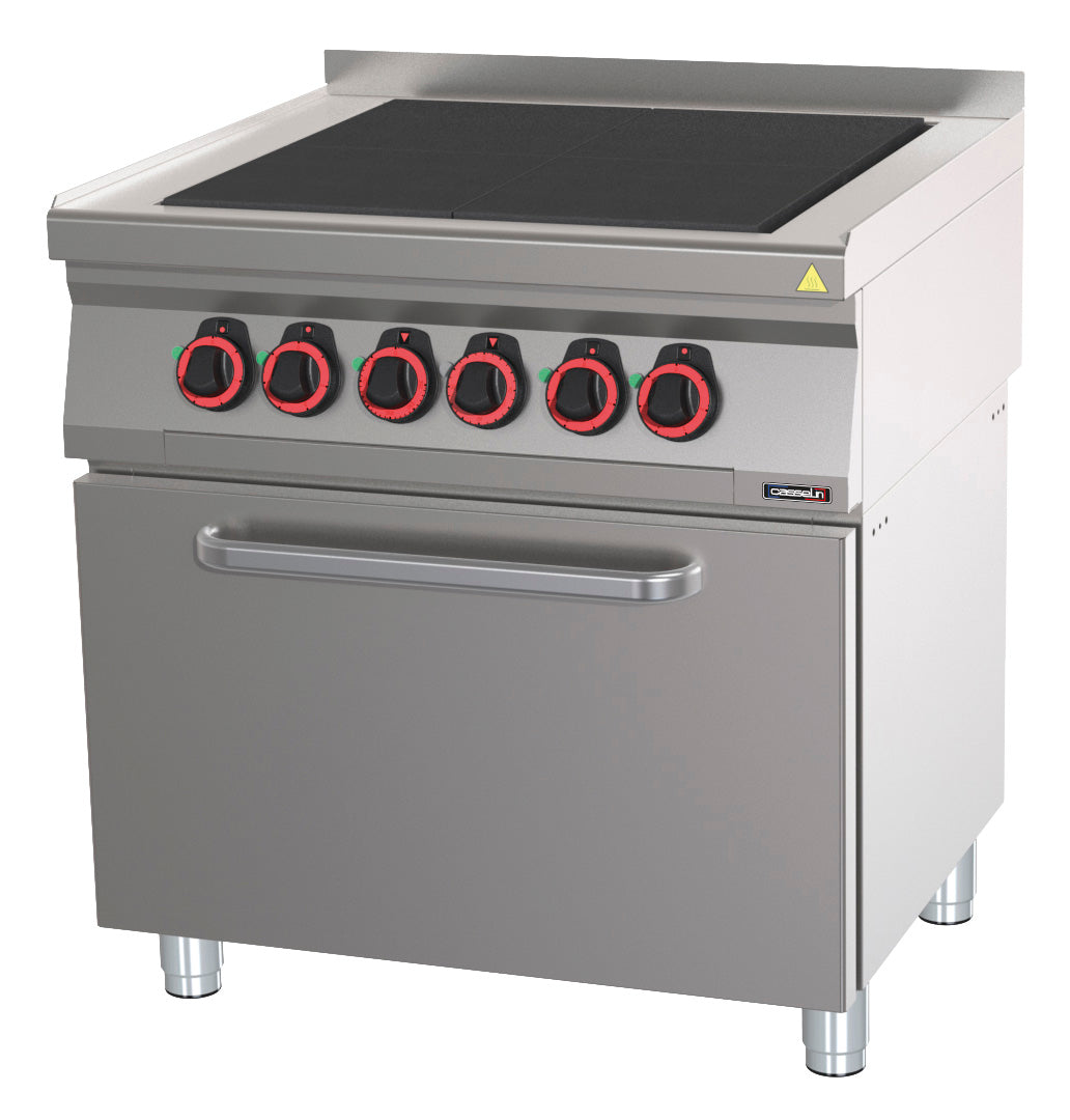 Electric 4 solid tops cooker with ventilated electric oven GN 1/1 80 - C7FOE4PFV80
