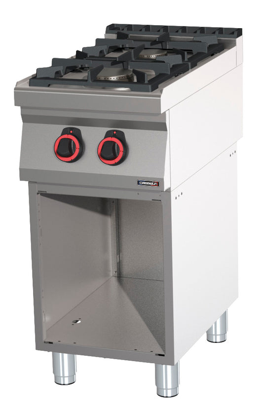 Gas cooker 2 burners with open cabinet 40 - C7FOG2F40S