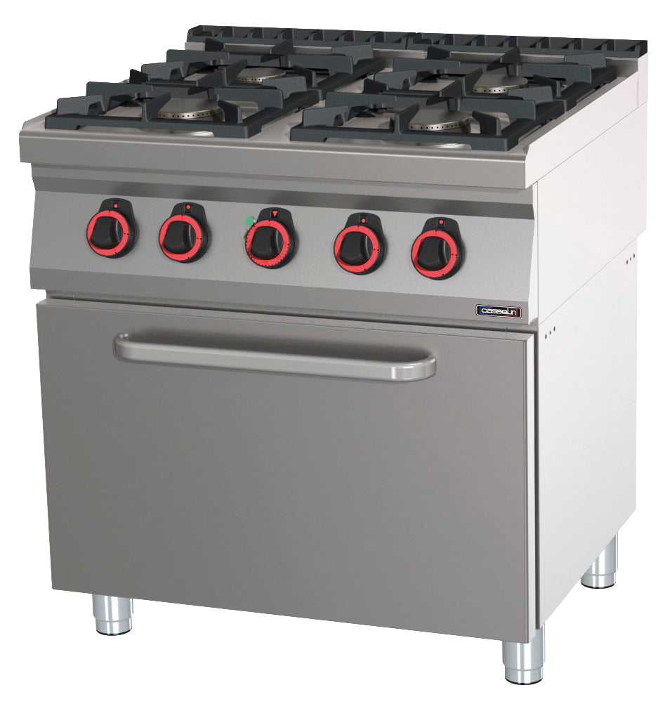 Gas cooker 4 burners with ventilated electric oven GN 1/1 80 - C7FOG4FFV80