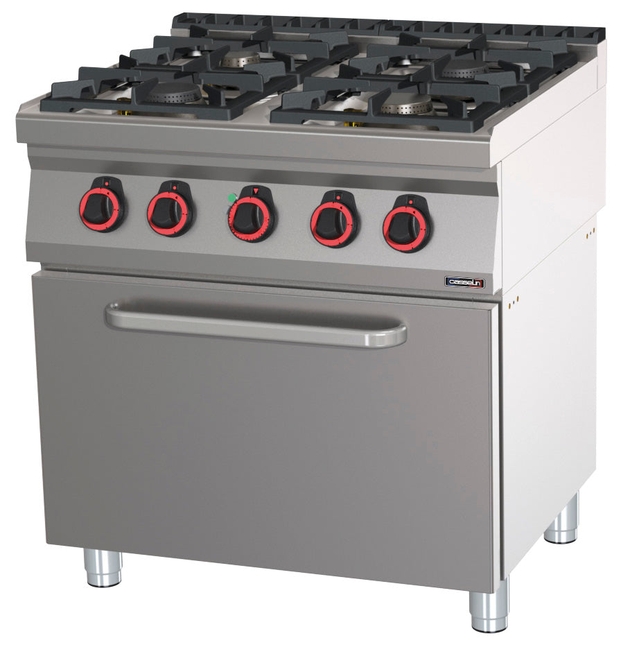 Gas cooker 4 burners ventilated electric oven GN 1/1 HP 80 - C7FOG4FFVHP80