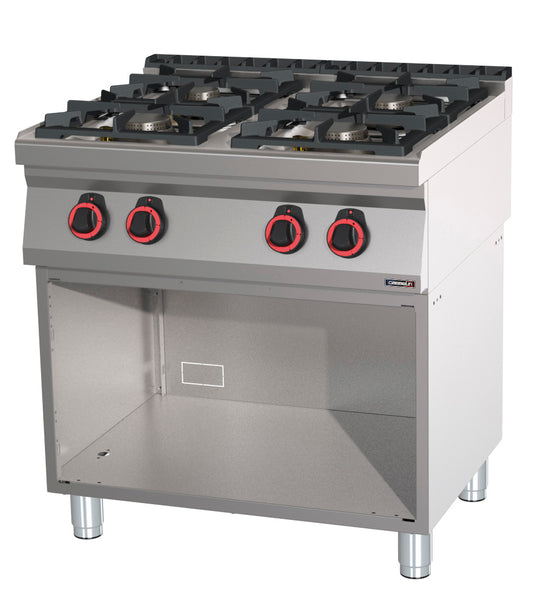 Gas cooker 4 burners with open cabinet HP 80 - C7FOG4FHP80S