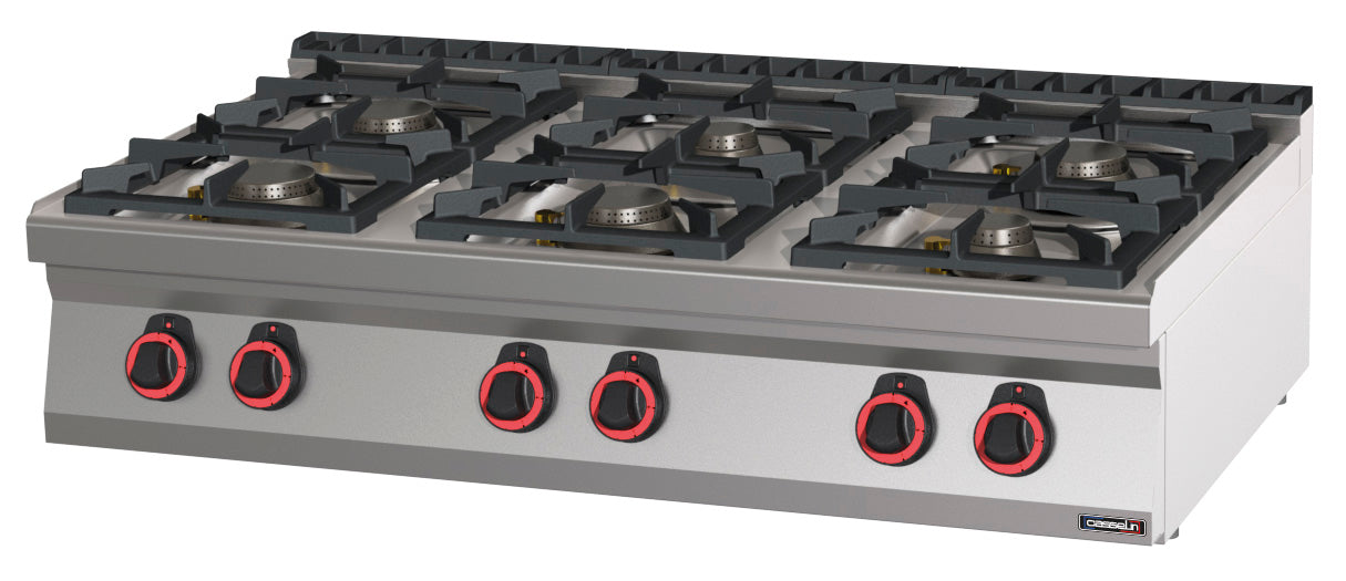 Gas table-top cooker 6 burners HP 120 - C7FOG6FHP120