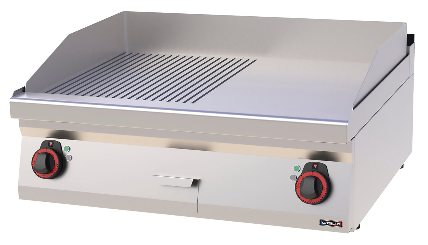 Griddle plate Grooved Smooth Chrome 80 - C7PASCRL80