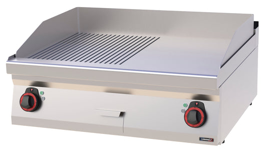 Griddle plate Grooved Smooth Cast iron 80 - C7PASFRL80