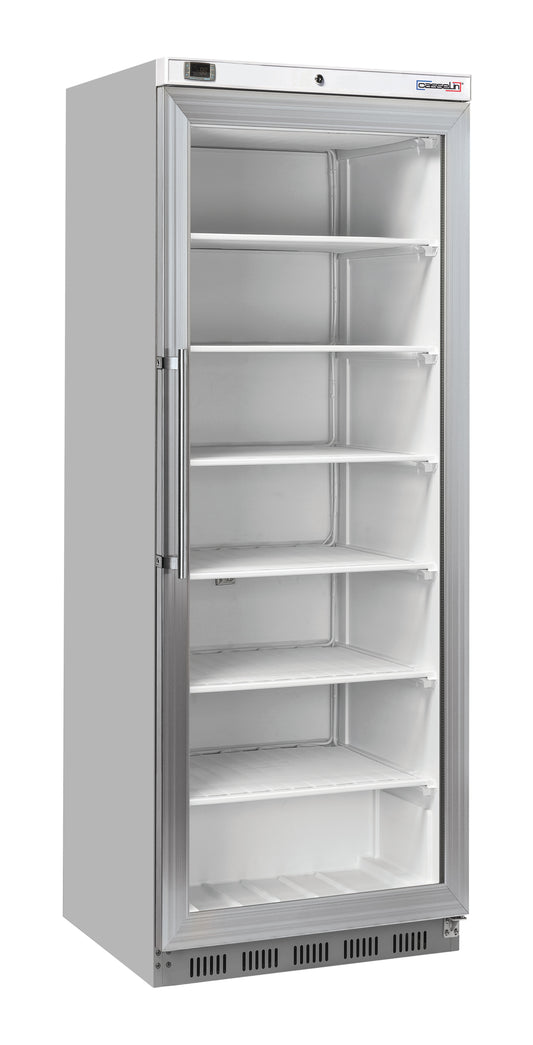 Upright glass door freezer 400 L Steel - CANV400L