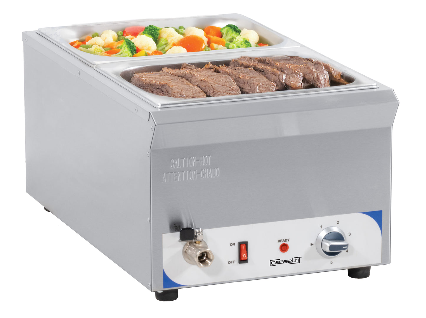 Bain-marie with drain tap GN 1/1 - 150 mm - CBMV150