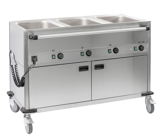 Bain-marie trolley water-heated with heated cabinet 3 x GN 1/1 - CCBM3CH