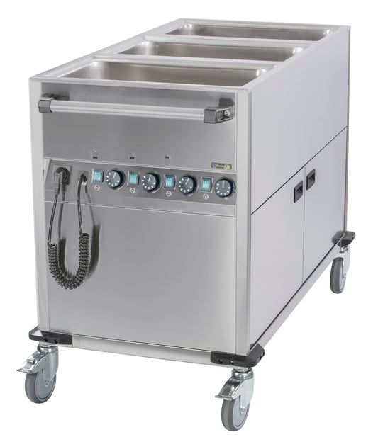 Bain-marie trolley water-heated with heated cabinet 3 x GN 1/1 - CCBM3CV