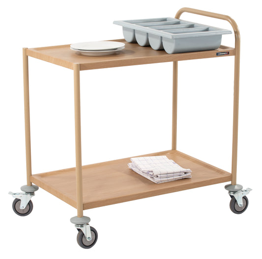 Serving cart in wood effect 2 trays 1 hoop - CCSB2P1