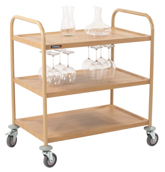 Serving cart in wood effect 3 trays - CCSB3P