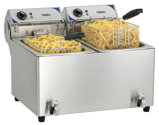 Electric deep fryer with drain tap 2 x 10 liters - CFEV102B