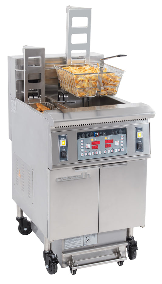 Electric fryer with automatic lift and filtration 12 + 22 liters 8,5+17kW - CFPRAF1222