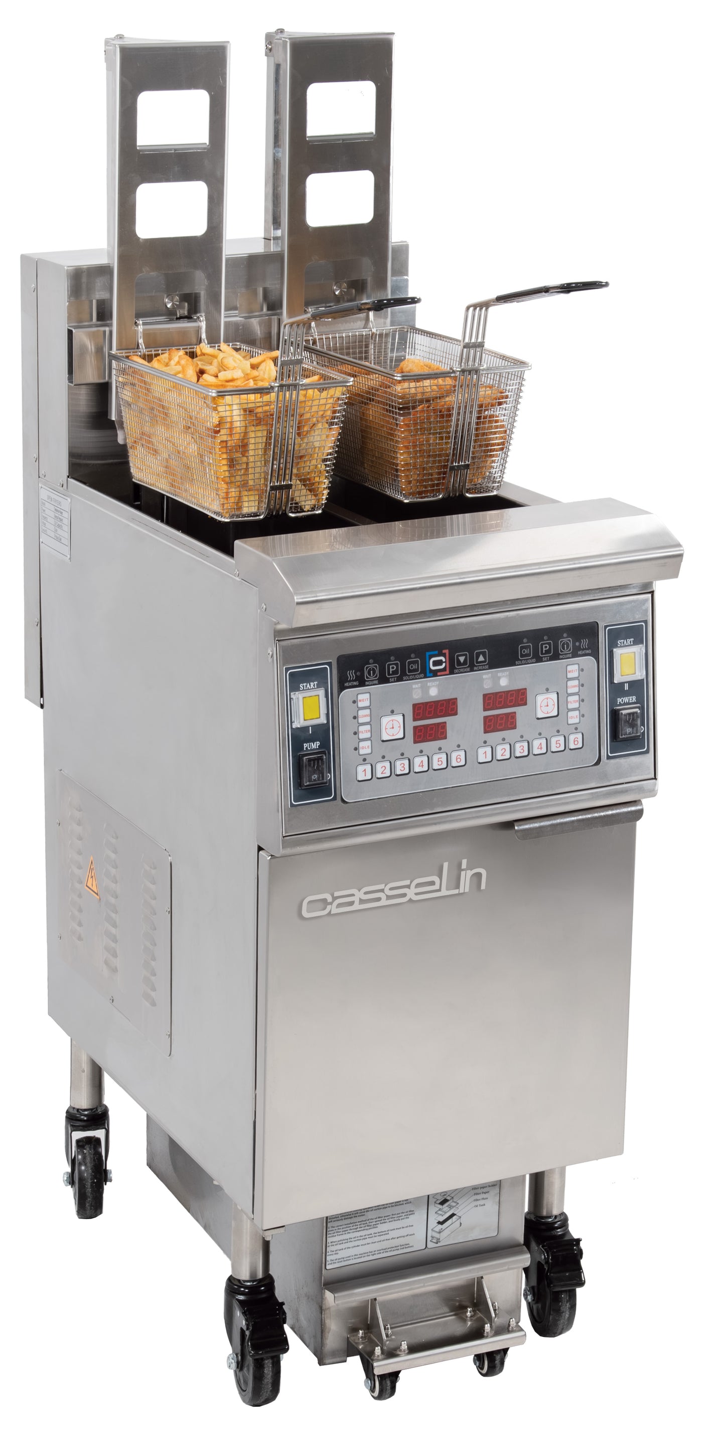 Electric fryer with automatic lift and filtration 2 x 12 liters 17kW - CFPRAF212