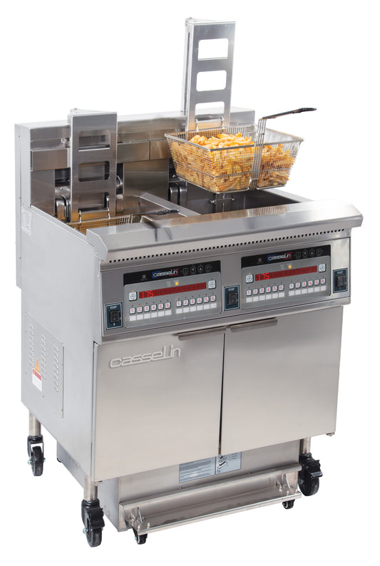 Electric fryer with automatic lift and filtration 2 x 22 liters 17+17kW - CFPRAF222