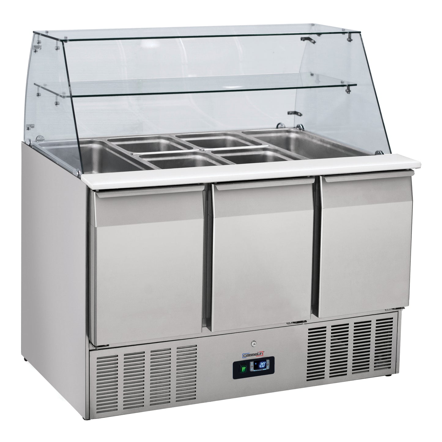 Saladette with glass door 3 display GN 1/1 - CSAV3P