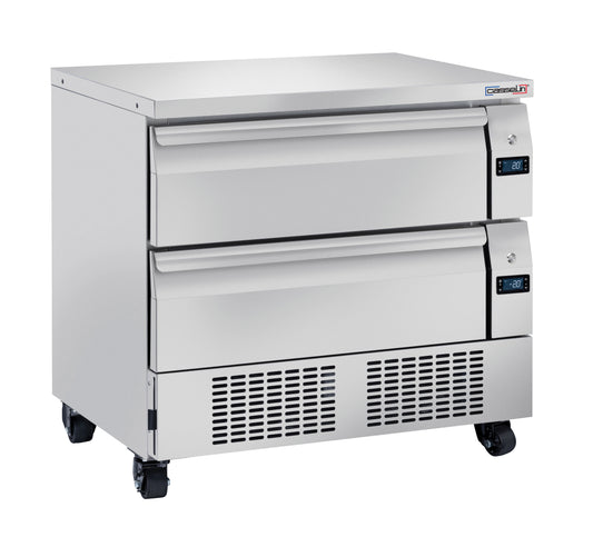 Refrigerated chef base 2 mixed positive-negative drawers 4 x GN 1/1 - CSRMPN4