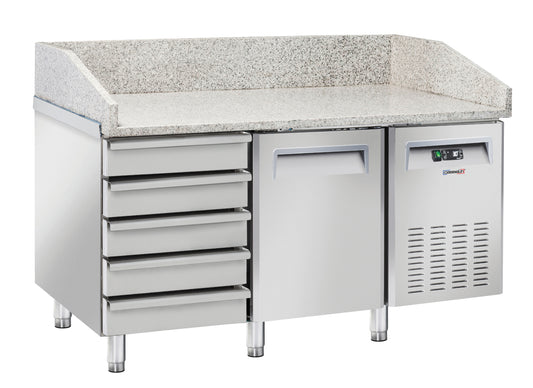 Refrigerated pizza counter 5 drawers 1 door - CTAPZR5T1P