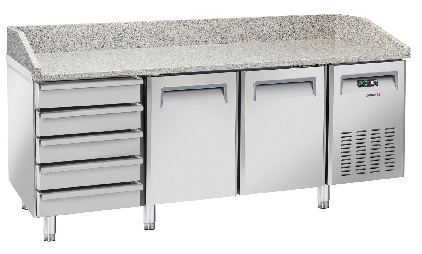 Refrigerated pizza counter 5 drawers 2 doors - CTAPZR5T2P