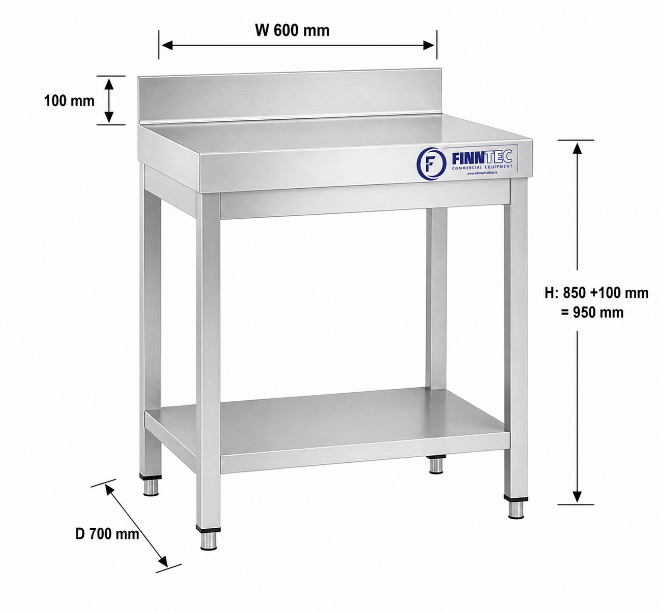 ATS67A - Leaning work table, 600 x 700x 850+100 mm