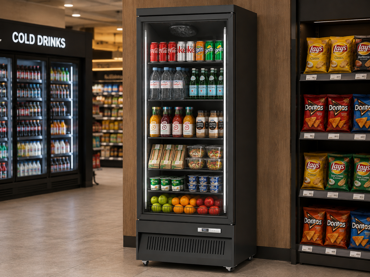 Single Glass Door Upright Display Fridge SKU AHE750R