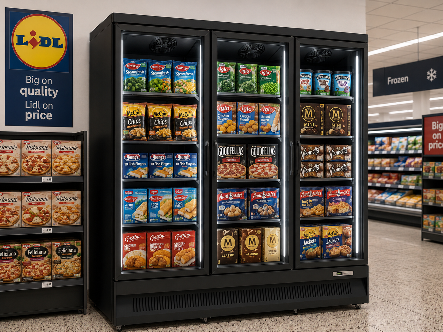 Three Glass Door Upright Display Freezer SKU AHE1880F