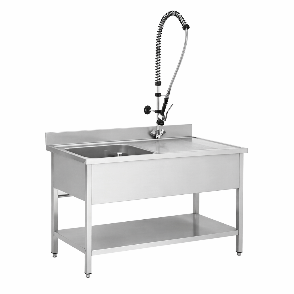 Finntec Stainless Steel Sink 1 Basin Left,- 1200 X 700 X 850 SKU FT-THSTR127BL1 - 01