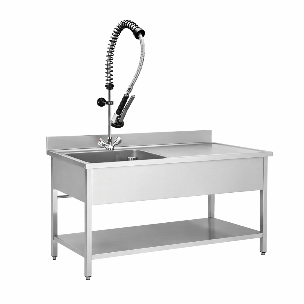 Finntec Stainless Steel Sink 1 Basin Left,- 1200 X 700 X 850 SKU FT-THSTR127BL1 - 01