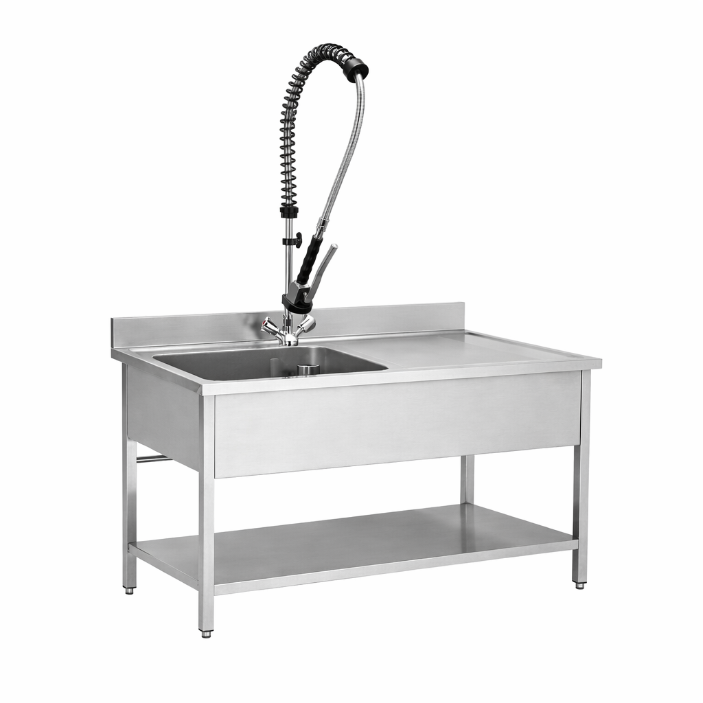 Finntec Stainless Steel Sink 1 Basin Left,- 1200 X 700 X 850 SKU FT-THSTR127BL1 - 01
