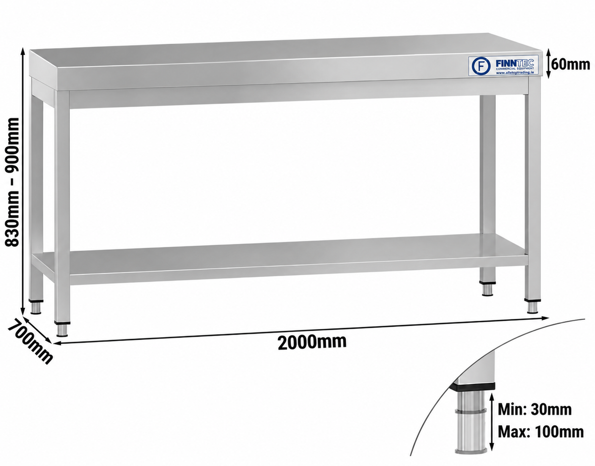 Stainless steel worktable, 2000 x 700 FT-THATS207