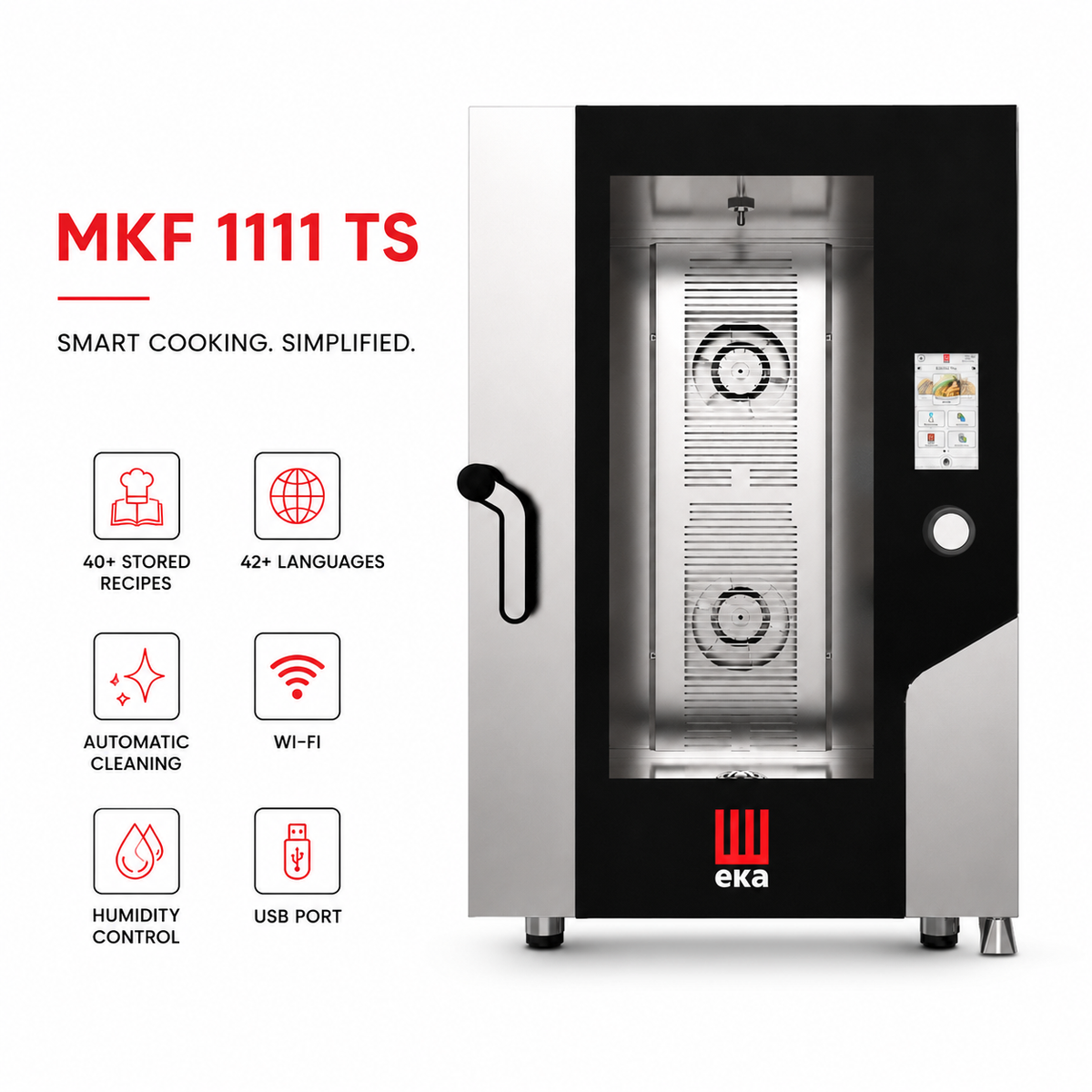 EKA - MKF 1111 TS - Electric combi oven 11 trays 1/1 GN with TOUCH SCREEN