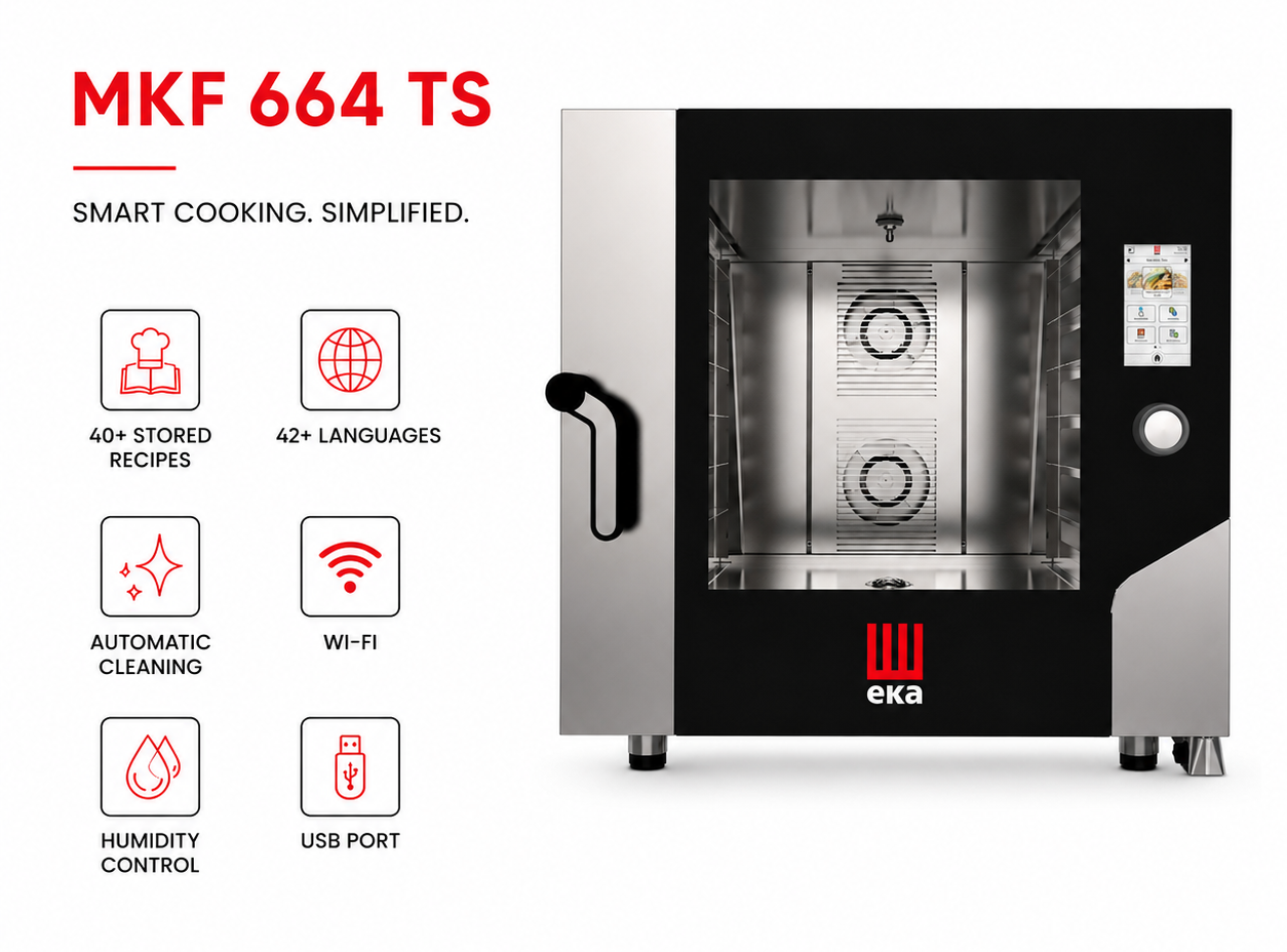 EKA - MKF 664 TS - Electric combi oven 6 trays 600 x 400 mm with TOUCH SCREEN