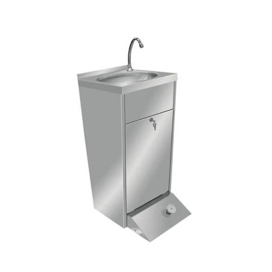 Finntec hand washbasin made of stainless steel - with foot pedal - 400 x 510 x 850 - SKU THHWR445 All Stop Trading