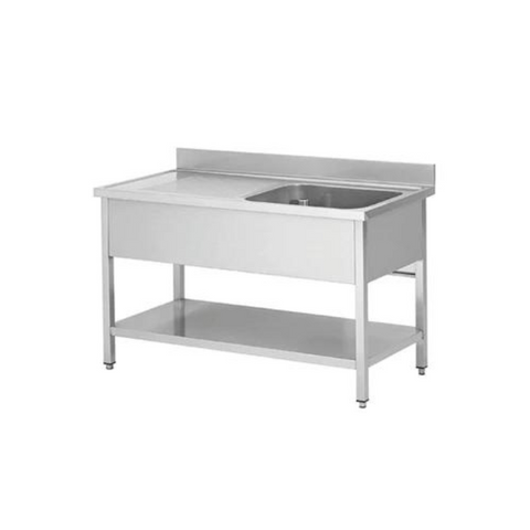 Finntec Stainless Steel Sink 1 Basin Right, - 1200 X 700 X 850 SKU FT-THSTR127BR1 - 01