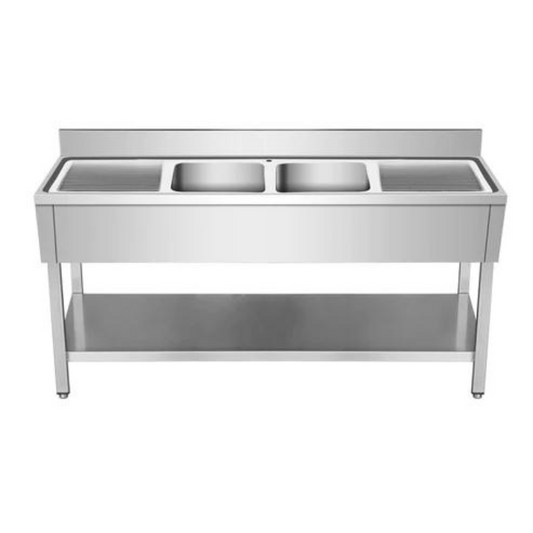 Finntec sink 2-centred, stainless steel - 2000 x 700 x 850 - SKU THSTR207BM2 All Stop Trading
