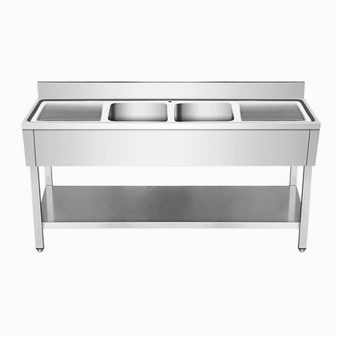 Finntec Sink 2-Centred, Stainless Steel - 2000 X 700 X 850 SKU FT-THSTR207BM2 - 01