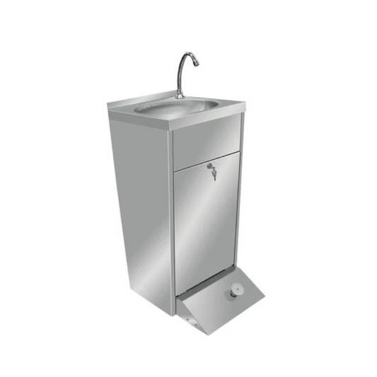 Finntec hand washbasin made of stainless steel - with foot pedal - 400 x 510 x 850 - SKU THHWR445