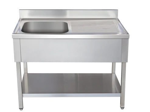 Finntec sink 1 basin left, stainless steel - 1000 x 700 x 850 - SKU THSTR107BL1